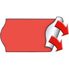 M30007343 Prisetikett permanenta 26x12mm Flour Röd