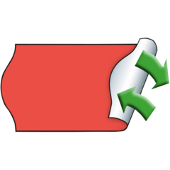 M9506156 Prisetiketter Meto avtagbara 22x12mm Flour Röd