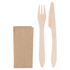 66074 Deluxe Wooden Cutlery Set 3 Pieces