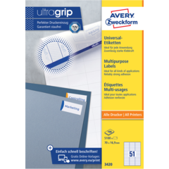 AN3420 Etikett Ultragrip Vit 70x16,9m