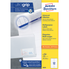 AN3424 Etikett Ultragrip Vit 105x48mm