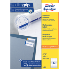 AN3421 Etikett Ultragrip Vit 70x25,4m