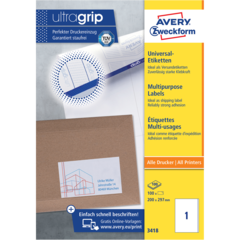 AN3418 Etikett Ultragrip Vit 200x297m