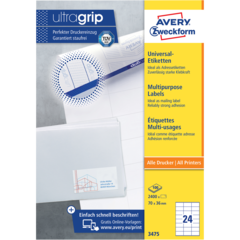 AN3475 Avery Universaletiketter vit