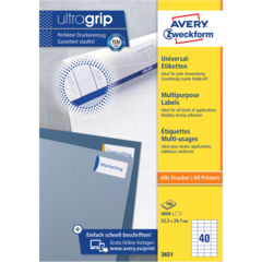 AN3651 Etikett Vit 52,5x29,7 mm