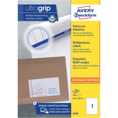 AN3478 ETIKETT VIT 210x297 MM