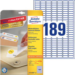 ANL4731REV25 Etikett Vit 25,4x10 mm