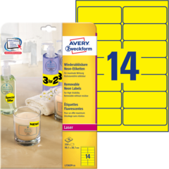 ANL7263Y25 Etikett Neongul 99,1x38,1 mm