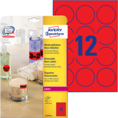 ANL7670R25 Etikett Neonrød Ø 63,5mm