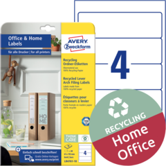 ANLR476110 Pärmetiketter Avery 192x61mm Vit Återvunnet papper