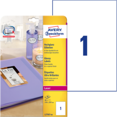 ANL776740 Etikett Vit Glans 210x297 mm