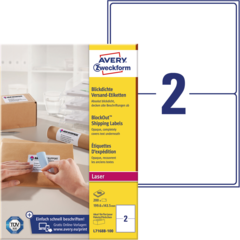 ANL7168B100 Paketetiketter Avery BlockOut 199,6x143,5mm vit