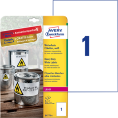 ANL47758 Etikett Vit 210x297 mm