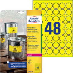 ANL612820 Avery Etikett gul Ø30mm