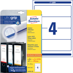 ANL476125 Pärmetiketter Avery 192x61mm Vit