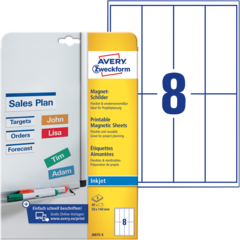 ANJ88755 Magnetskylt Vit 50x140 mm