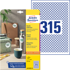 ANL6019REV25 Etikett Vit Avtagbar Ø 10mm