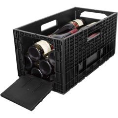 B6268274 Cosy & Trendy Black Plastic Wine Box 48x26cm