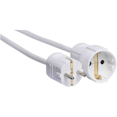 4000110112 Forlængerledning Jordet Hvid 3m