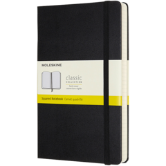 BNT360403 Anteckningsbok Med bokmärkesband Rutad Svart 13x21cm