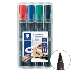 352WP4 Märkpenna Staedtler Lumocolor Permanent 2mm 4 färger