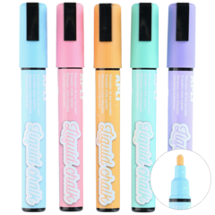 18207 Kalkpennor Pastellfärger Apli Liquid Chalk 5,5mm rund spets