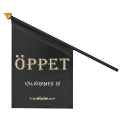 18772 ÅPENT FLAGG SVART/GULL*