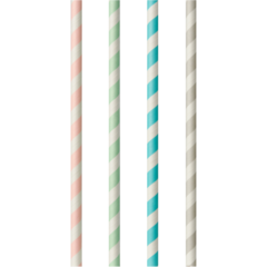 8701101 Striped Paper Straws 6x200mm 4 Colors