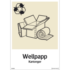 LUN566743019 Skylt Wellpapp Kartonger Systemtext 148x210mm