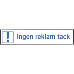 LUN566739934 Skylt Ingen reklam tack 100x20mm