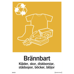 LUN566747598 Skylt Brännbart Systemtext 148x210mm