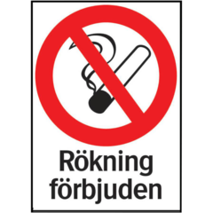 LUN566732061 Skylt Rökning förbjuden Systemtext 297x420mm