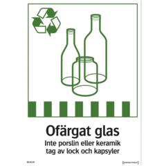 LUN566743035 Skylt Ofärgat glas Systemtext 148x210mm