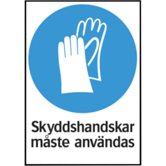 LUN566705349 Skylt Skyddshandske måste användas Systemtext 210x297mm