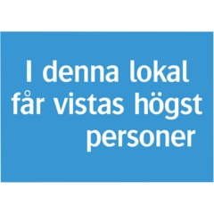 LUN566731220 Skylt Antal Personer i Lokal