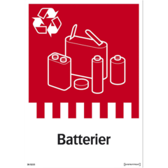 LUN566742854 Skylt Batterier Systemtext 148x210mm