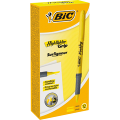 811935 Överstrykningspenna BIC Highlighter Grip Gul 12st