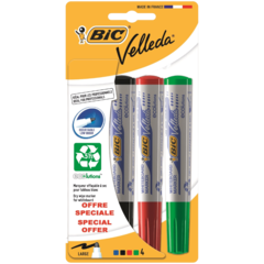 904941 Whiteboardpennor BIC Velleda Rund Spets 4 färger