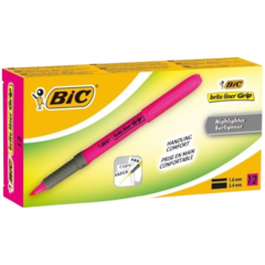 811934 Överstrykningspenna BIC brite liner Grip Rosa 12st