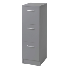 VR04G Källsorteringsskåp Balder med 3st lådor Grå