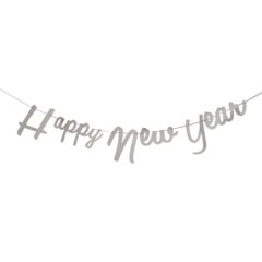 HIS79028 Banderoll Gott Nytt År Silver