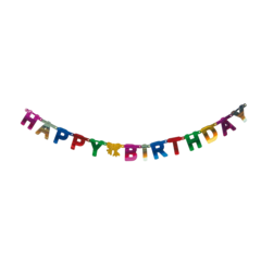 HIS79846 Banderoll Happy Bday Foil Mix