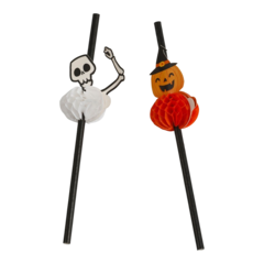 HIS64476 Papperssugrör Pumpa Skelett 8p