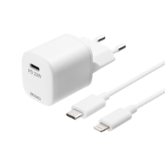 DELUSBCAC141 Laddare USB-C till Lightning Deltaco 1m