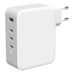 DELUSBCGAN04 Väggladdare USB-A, USB-C 130W 4 i 1