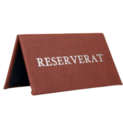 SEC164 Bordskylt RESERVERAT Peleman Läder