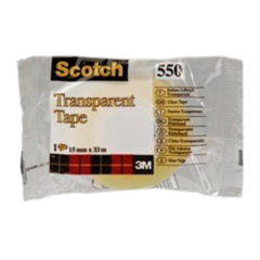 7100194352 3M Tape Scotch Transparent 550, 15mm x 33m