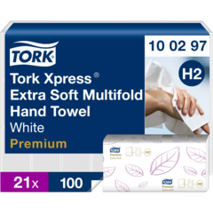 157100297 Pappershandduk Tork Premium Extra Mjuk M-vikt 2-lag H2