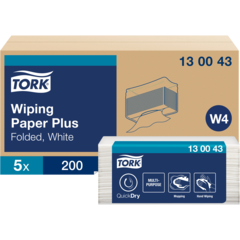 157130043 Torkpapper Tork W4 Plus Vit 32,4x38,5cm