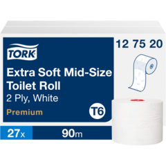 157127520 Toalettpapper Mid-size Tork Premium 2-lag T6